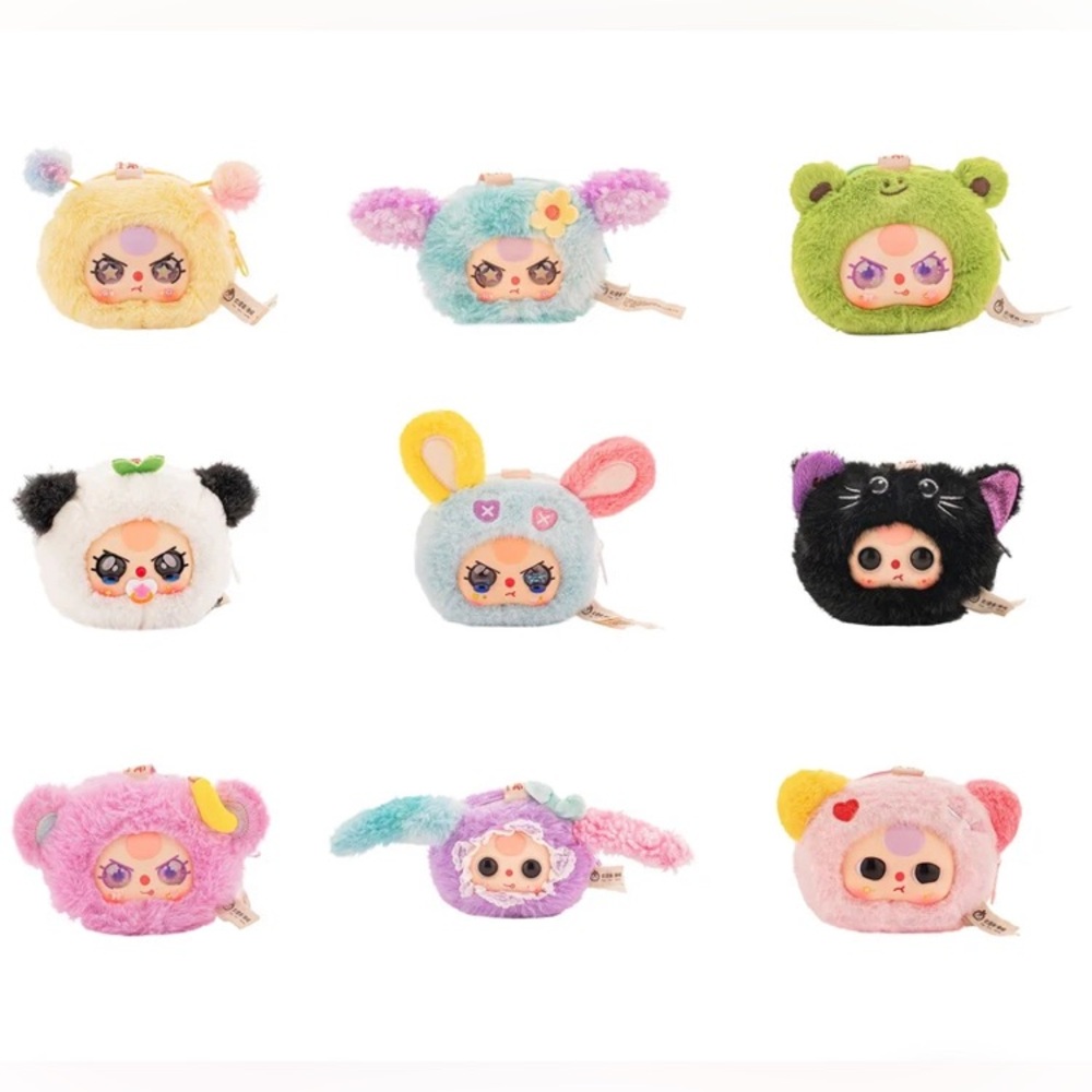 🆕 Baby Three Plush Character Coin Pouch - Assorted Pastel Colors (*)